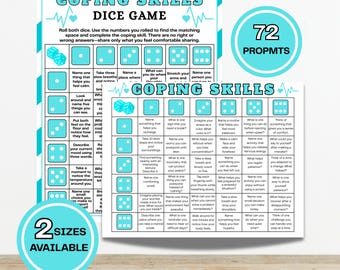 Coping Skills Dice Game | Mental Health Game for Teens & Adults | Group Therapy Activity | Therapy Game | Emotional Regulation Game