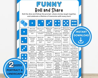 Funny Roll and Share Game, Printable Conversation Game, Adult Icebreaker Game, Party Game, Friends Game Night, Group Games, Instant Download