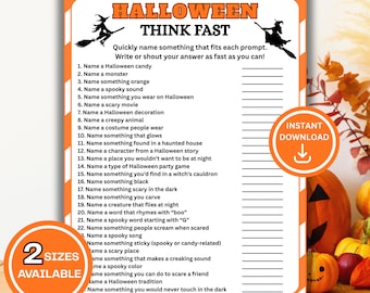 Halloween Think Fast Game | Halloween Party Game | Halloween Games for Kids Teens Adults | Halloween Riddles & Trivia | Family Game Night