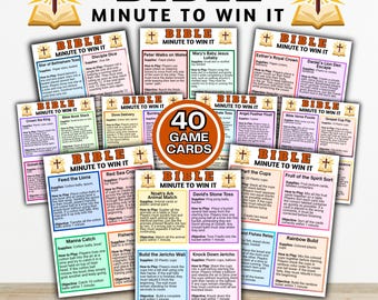 Bible Minute to Win It Games, Church Party Games, Sunday School Games, Bible Study Activities, Youth Group Games, VBS Games PDF