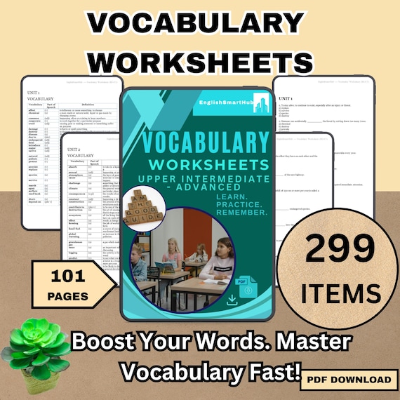 ESL Vocabulary Worksheets PDF – Upper-Intermediate to Advanced English Learning | Printable ESL Activities