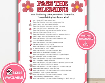 Pass the Blessing Game Printable, Womens Ministry Game, Ladies Church Icebreaker, Christian Game for Adults, Womens Retreat Game