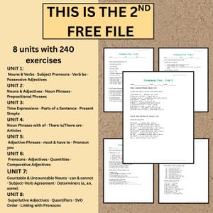 Övningsblad för engelsk grammatik: ESL-övningar för A1-A2-nivå (PDF-nedladdning) bild 6