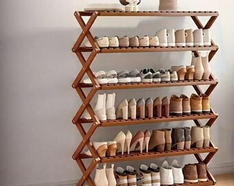 Multi-layer solid wood shoe rack 5/6 Tiers