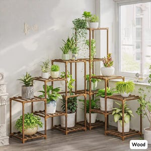 Wood Plant Stand /Corner Plant Shelf /Outdoor/Indoor