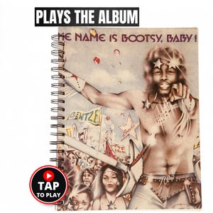 Bootsy Collins Vinyl Record Notebook, Tap To Play Album Cover Journal, Music Lover Gift