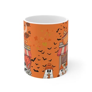 Ghostly Halloween Coffee Mug: Spooky Haunted House Decor