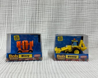 Vtg 2002 Playskool Bob the Builder Mini Scoop and Dizzy small vehicles toys
