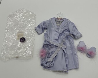 Gotz Little Sister doll outfit NIP Gown Robe Slippers Headband fits 18" dolls