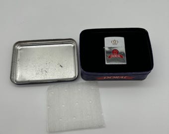 VTG NOS Unfired Empty 1995 Zippo Doral 25th Anniversary Cigarette Lighter in Tin