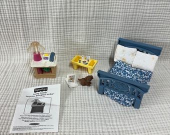 VTG 1999 Fisher-Price Loving Family "Surprise Breakfast in Bed" dollhouse set