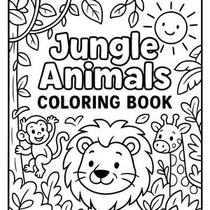 Jungle Animals Coloring Book | 20 Printable Pages for Kids | Digital Download