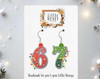 6-7 Earrings | Resin Finish | Trending 67 meme | Funny Earring | Tiktok trend | Teen Fashion