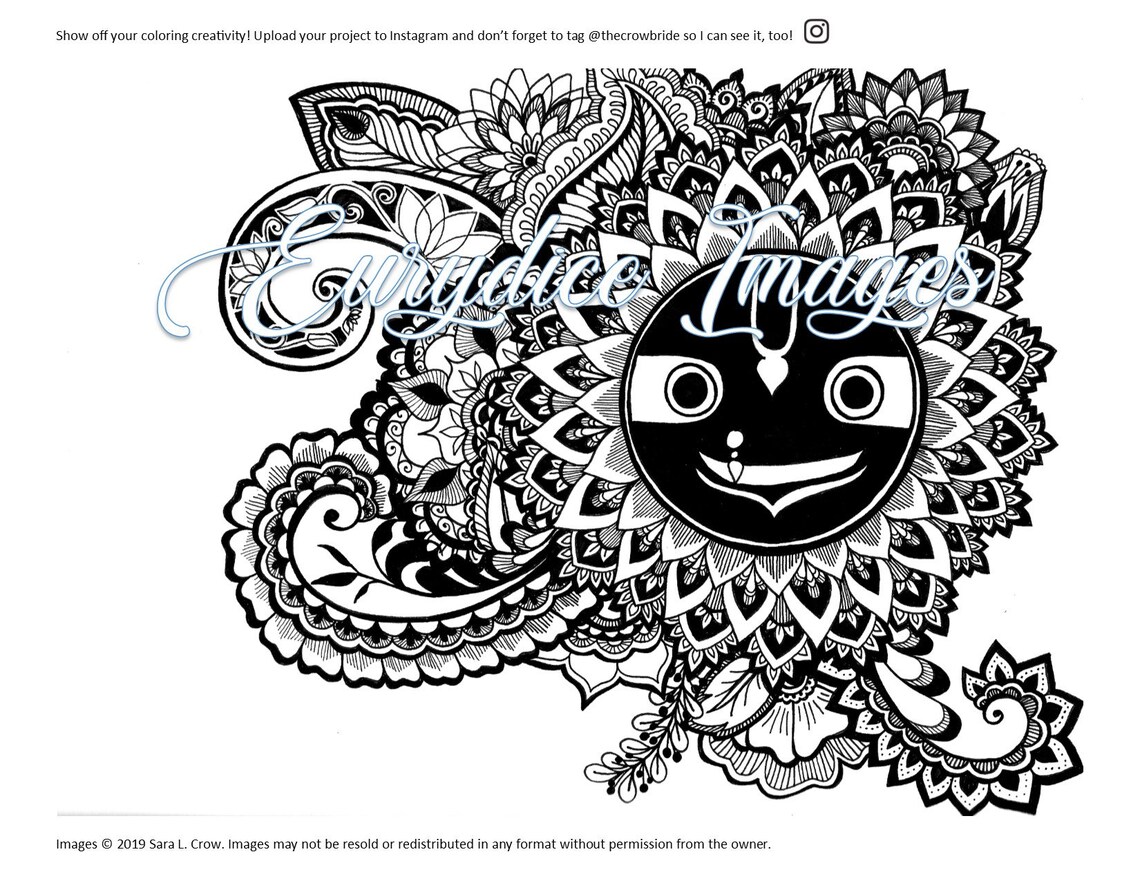 Jagannath Coloring Page - Etsy