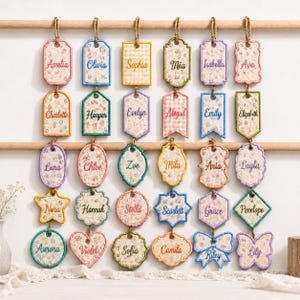 Ensemble de broderie pour étiquettes de sac « In the Hoop », étiquettes nominatives vierges, étiquettes nominatives « In the Hoop », téléchargement numérique