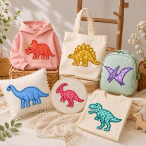 Diseño de bordado de apliques de dinosaurios, diseño de aplique para máquina de bordar de animales, aplique de dinosaurio, aplique para niños - DESCARGA INSTANTÁNEA