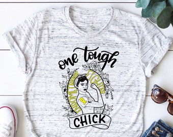 One Tough Chick Endometriosis Fighter Unisex Marble Tee Shirt