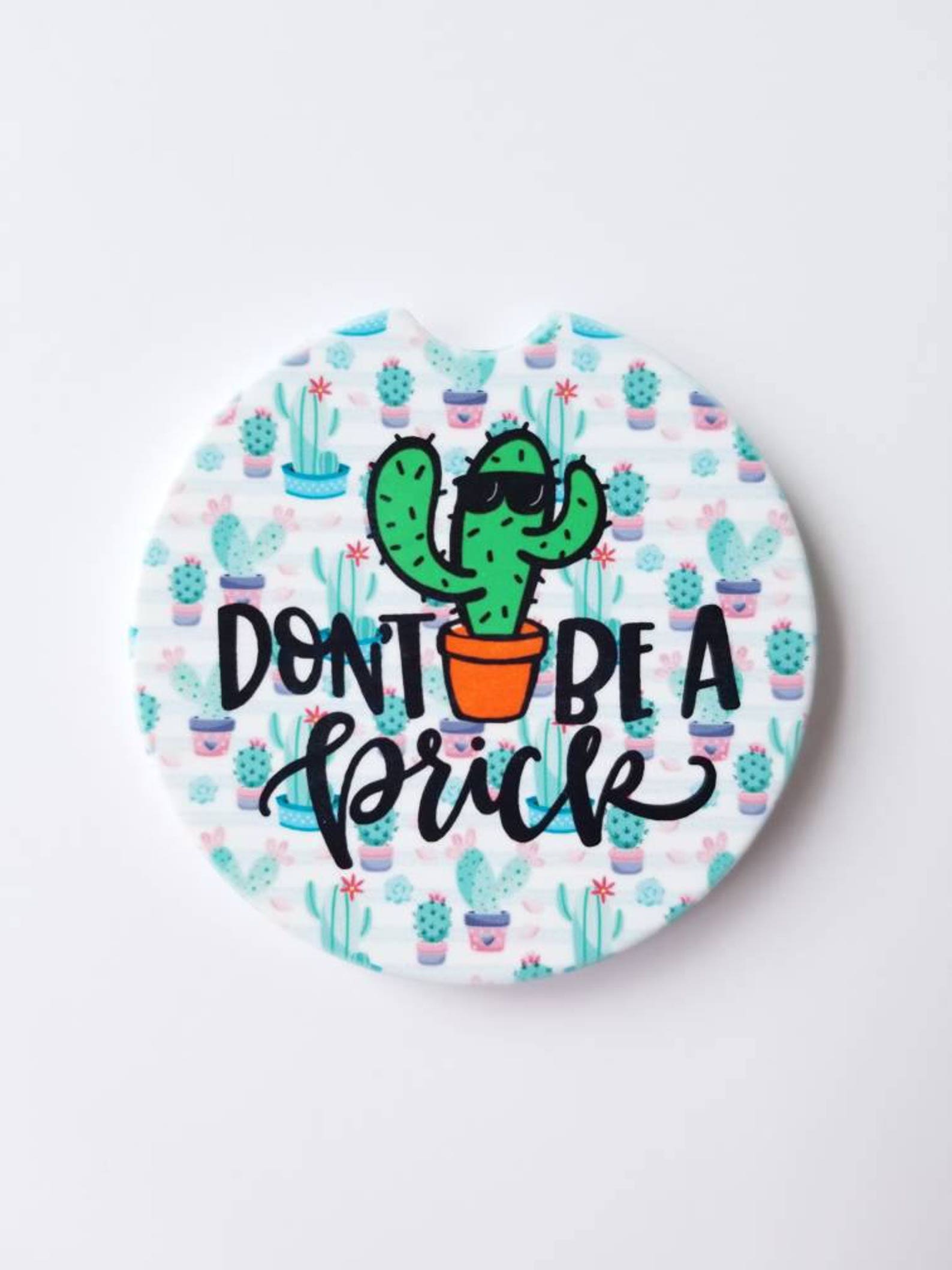 Car Coaster Set Don't Be a Prick Cactus Car Accessories Etsy