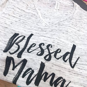 Blessed Mama Shirt // Boyfriend Style Unisex Tee // Cute Motherhood Shirt // Mom Life Graphic Tee // Pregnancy Gift // new mom gift image 5