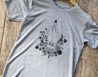 Fuck cancer shirt // Personalize ribbon color // Cancer awareness tee shirt
