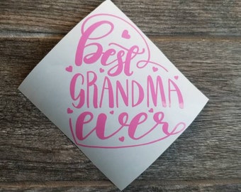 Best Grandma Ever Heart Car Decal Christmas Stocking Stuffer . Gift for Mom