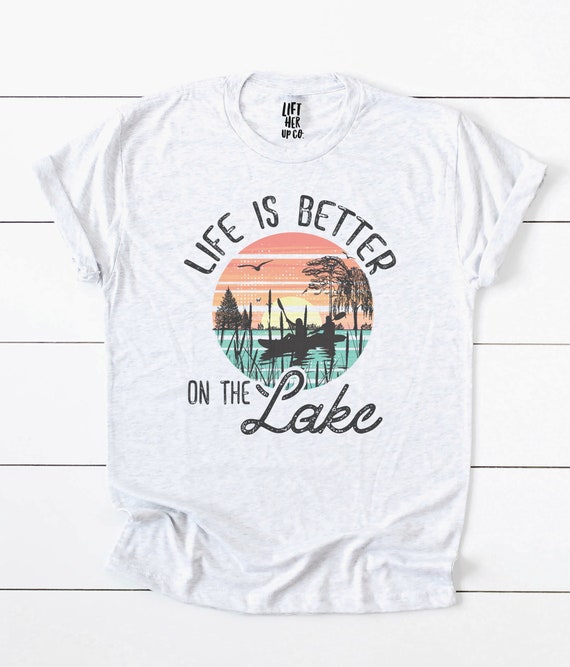 Life is Better on the Lake Vintage Print Boyfriend Style | Etsy