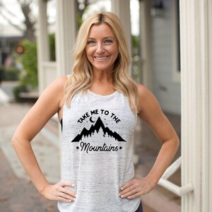 Take me to the Mountains Muscle Tank Top . Women&#39;s Muscle Tee . Cute Graphic Tee Tank Top . Hiking Shirt . Camping Shirt . Wild Life .
