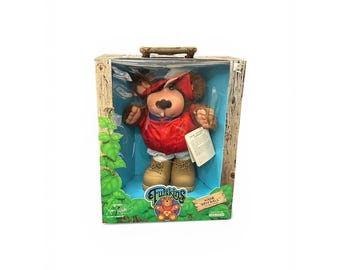 Oso de peluche Furskins Hank Spitball™ de 35,5 cm (14 pulgadas) de Coleco, modelo vintage de 1985.