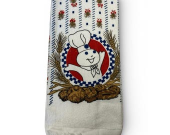 Toalla de cocina Pillsbury Doughboy vintage de 1996, diseño retro de trigo