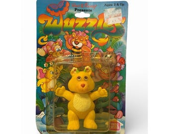 Figura vintage de BUTTERBEAR de Disney Wuzzles de 1985 - Defectos en el empaque