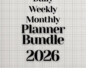 Planificador minimalista imprimible 2026: planificador diario, semanal y mensual, lista de tareas, cuadrícula simple, planificador de productividad (PDF)