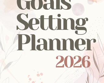 Planificador de establecimiento de objetivos imprimible, hoja de trabajo de objetivos SMART, mapa de visión, hoja de trabajo de manifestación, paquete de planificador de objetivos, PDF digital de crecimiento personal