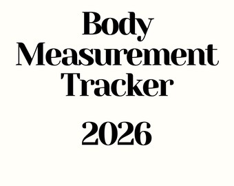 Seguimiento de medidas corporales 2026 imprimible, seguimiento del progreso físico, registro corporal semanal y mensual, seguimiento de pérdida de peso, planificador de bienestar en PDF