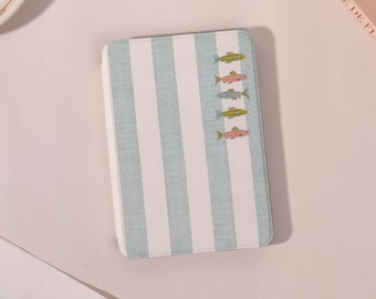Fish Stripes Kindle Case/Paperwhite Case/Kobo Case, Kindle 8 10 11 12th,Paperwhite 10 11 12th, Colorsoft, Kobo Clara/Libra,Personalized Name