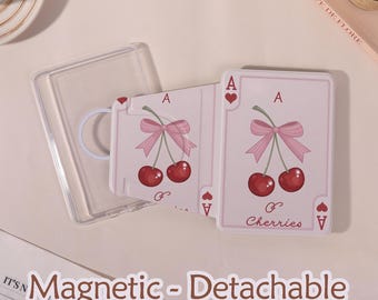 Cherry Bow Detachable Magnetic Kindle case, Magsafe Case, Clear Back, Kindle 10/11/12th, Colorsoft, Paperwhite 11/12th,Customization Gift