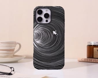 Void Drift Black Dual-Layer Phone Case For iPhone 11 12 13 14 15 16 17 Pro Max Plus Mini XS XR 17Air,Matte/Glossy Case,Magnetic Tough Cover