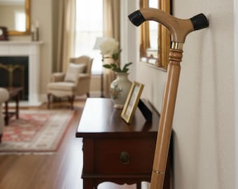 Antique-Style Ornate Wooden Cane – Vintage Decorative Walking Stick – Victorian Gentleman Accessory & Collectable Prop