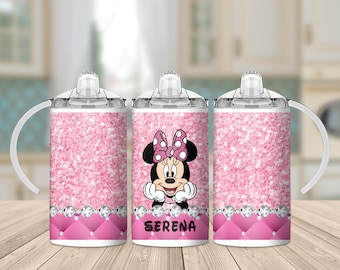 Personalized Sippy Cup for Girls | Child Size Drink Cup | Custom Name Toddler Cup | Cute Princess Style Drinkware