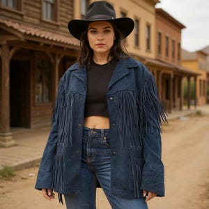 Handmade Suede Leather Fringe Jacket with Beads, Western Wear Bohemian Suede Jacket, Cowgirl Leather Fringe Jacket, Boho Style Outfit