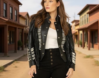 RALPH LAUREN Fringe Leather Jacket~whipstitch Leather Jacket