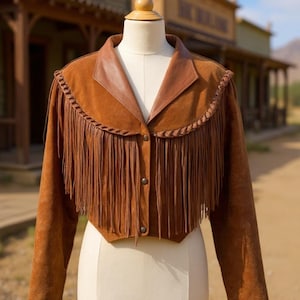70s Suede Fringe Western Jacket: Vintage Cowgirl Boho Style