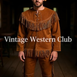 Wildleder Fransen Cowboy Outfit: Westernhemd & Westernhose