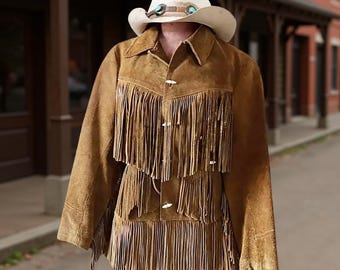 Leather Fringe Cowgirl Jacket: Bone Bead Detail, Western Boho Style