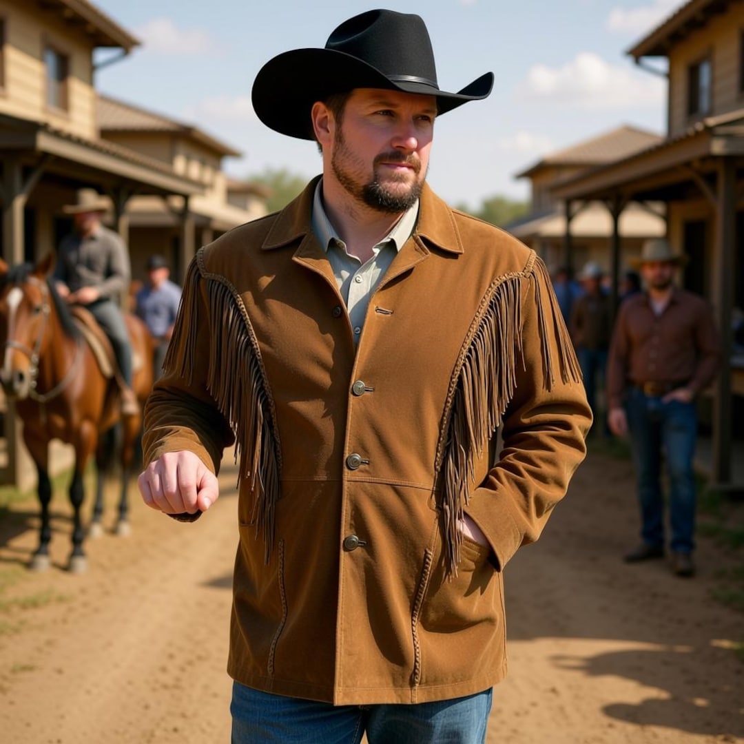 Handmade Suede Fringe Cowboy Jacket: Old West Western Wear - Etsy