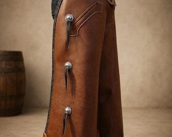 Gambali da cowboy vintage da uomo Western Club con alette a pipistrello / Gambali da cowboy in pelle fatti a mano per uomo / Gambali da equitazione western / Gambali da rodeo neri con alette a pipistrello /