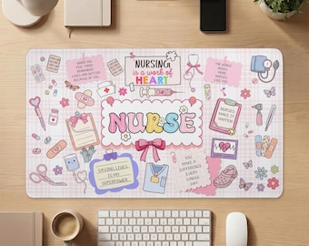 Personalized Nurse Mouse Pad, Nursing is a Work of Heart,  Appreciation Gift