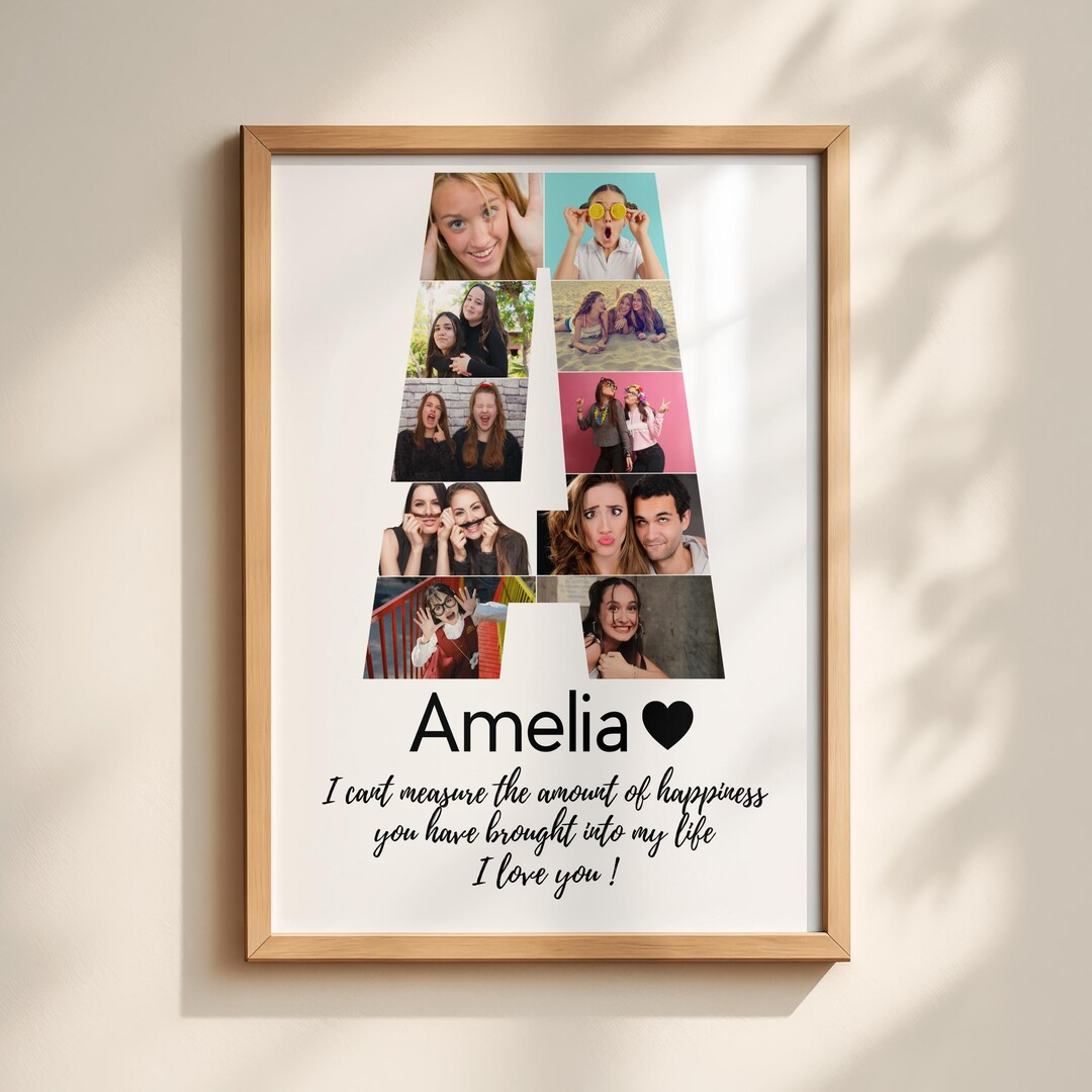Collage Lettering A Letter A Photo Collage Template, Custom Name Art (digital Download) - Etsy