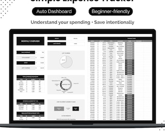 Minimalist Budget Spreadsheet | Monthly Expense Tracker Excel & Google Sheets (Digital Download)
