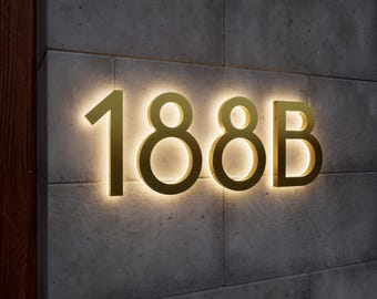 Modern Metal House Numbers | Contemporary Address Plaque | Outdoor Hotel Room Sign |Custom Laser Cut Signage |Luxury Property Identification