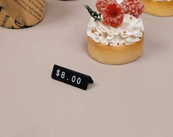 Changeable Magnetic Letter Counter Sign, Reusable Menu Price Tag Stand for Coffee Shop, Desktop Display for Bakery Store